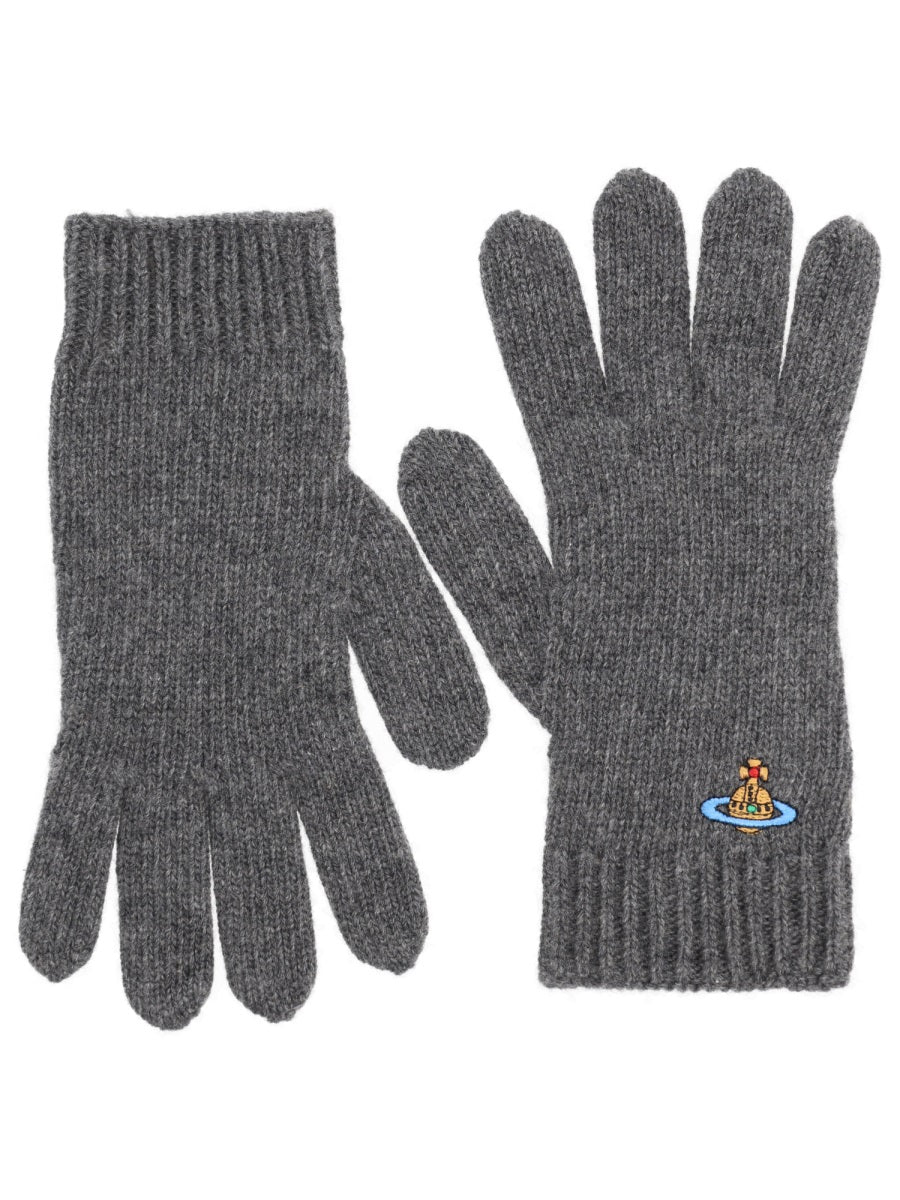 Vivienne Westwood Women Gloves With Orb Embroidery VIVIENNE WESTWOOD