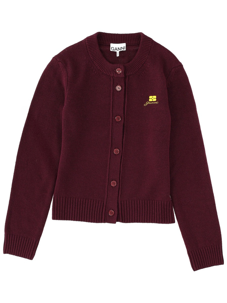 Ganni Women Cardigan With Logo GANNI