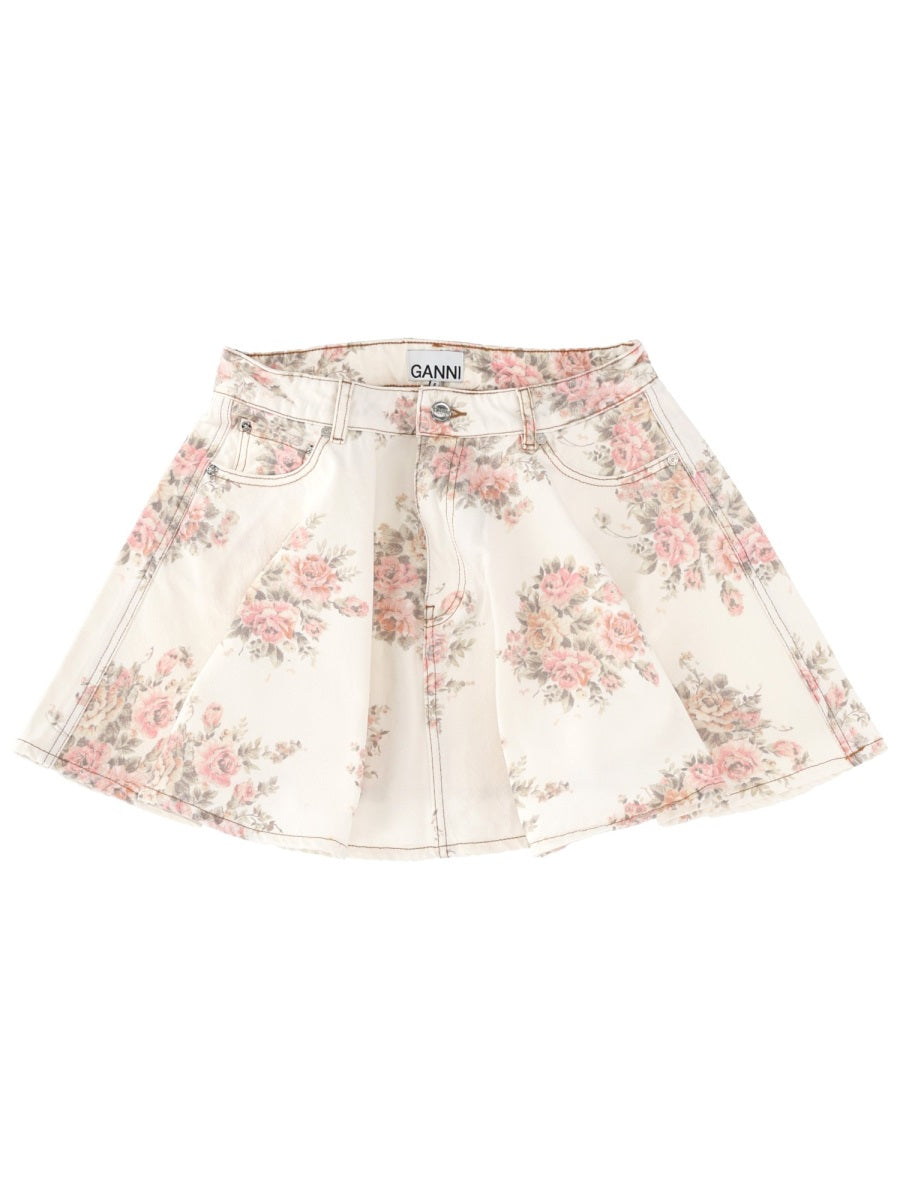 Ganni Women Denim Miniskirt GANNI