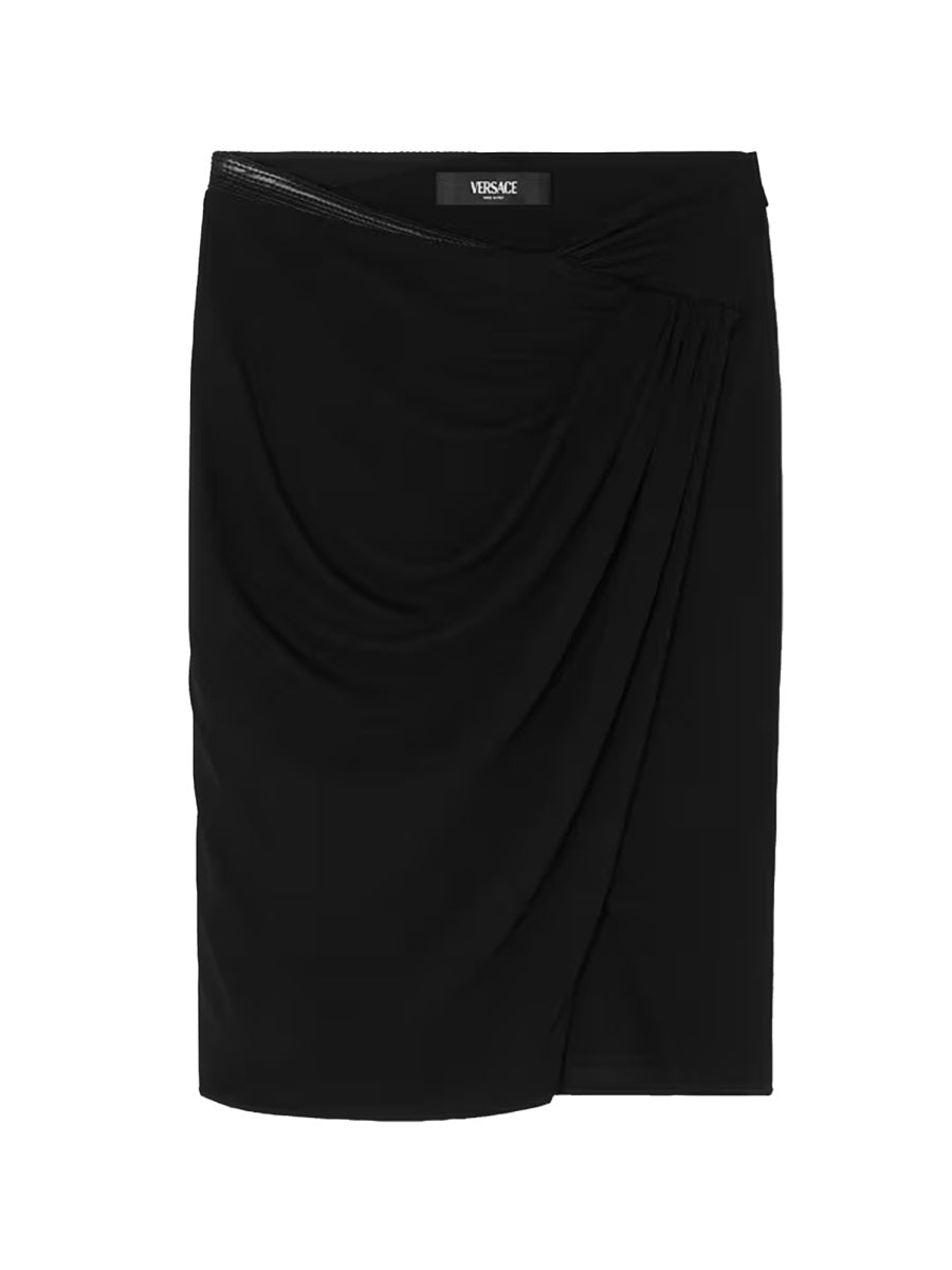 Versace Women Midi Skirt With Asymmetrical Hemline VERSACE