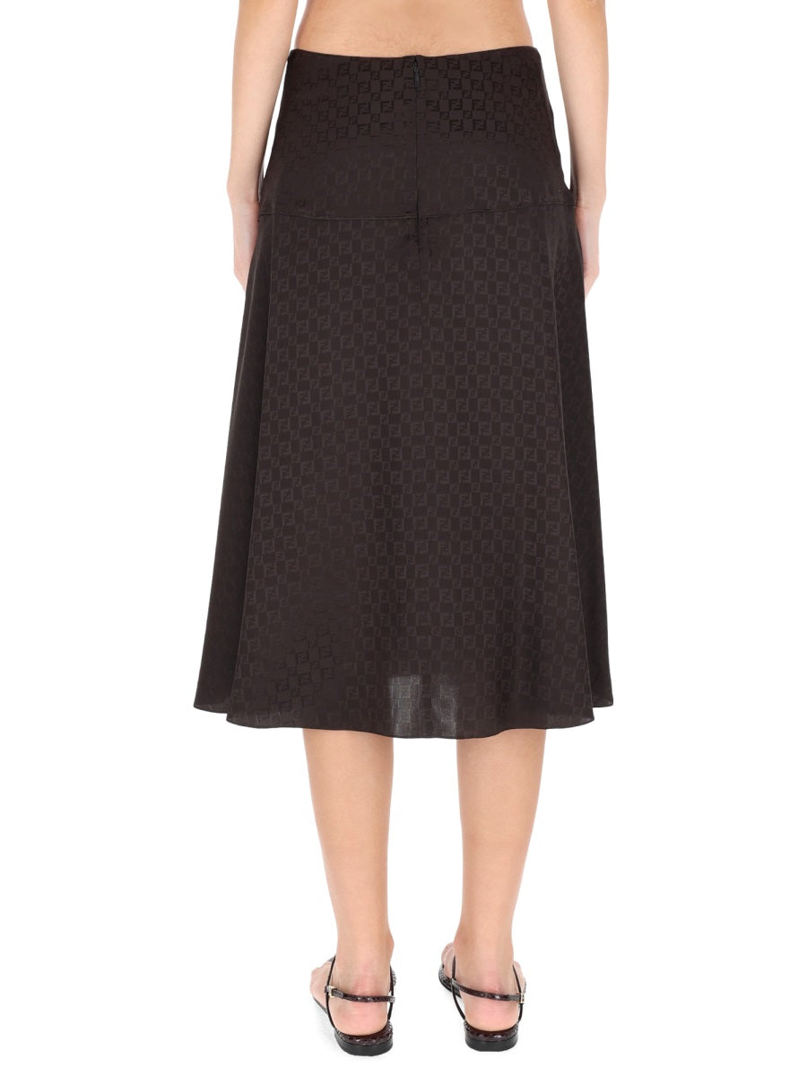 Fendi Women Ff Silk Skirt FENDI