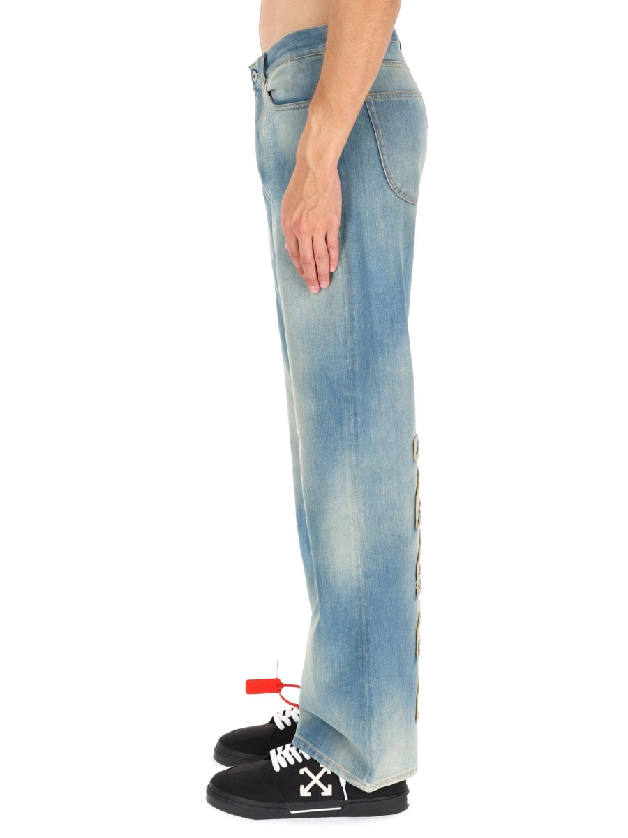 Off-White Men "Diag Raw Patch" Jeans OFF-WHITE