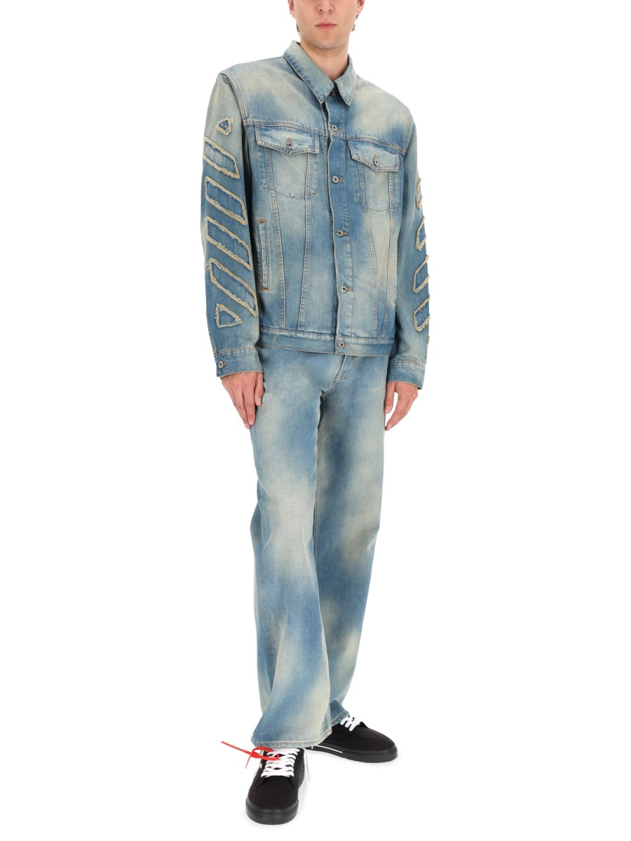 Off-White Men "Diag Raw Patch" Jeans OFF-WHITE