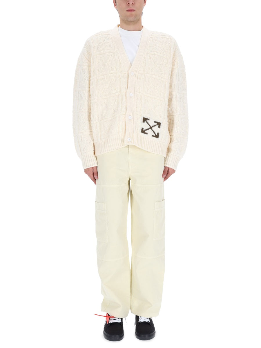 Off-White Men Arrow Stitch Cardigan OFF-WHITE