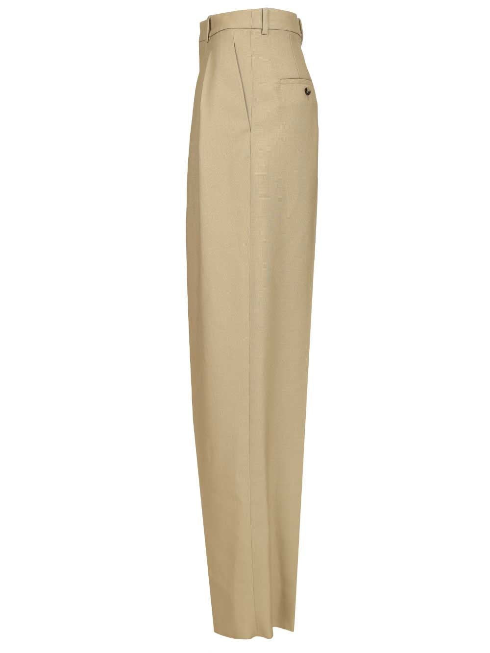 Saint Laurent Women Wool And Silk Canvas Trousers SAINT LAURENT