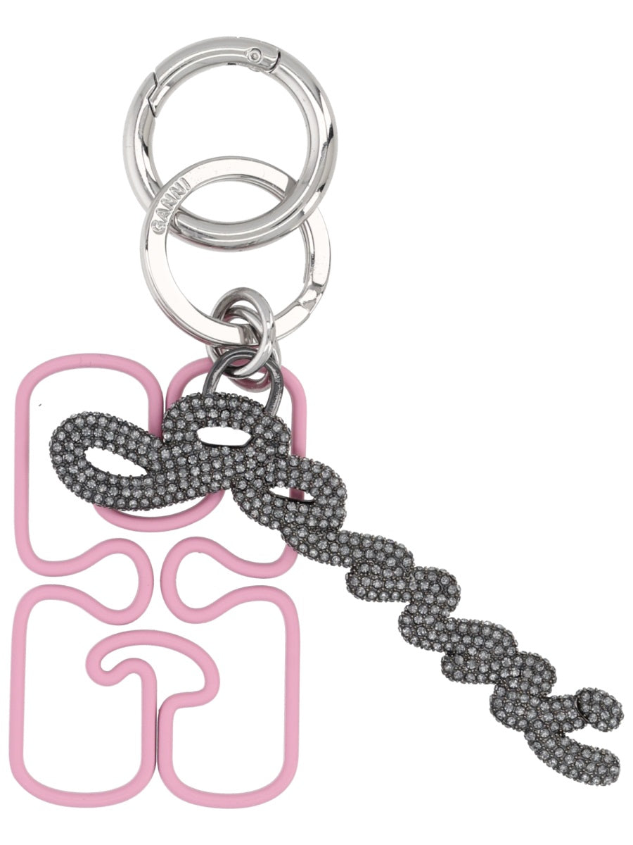 Ganni Women Keychain With Logo GANNI