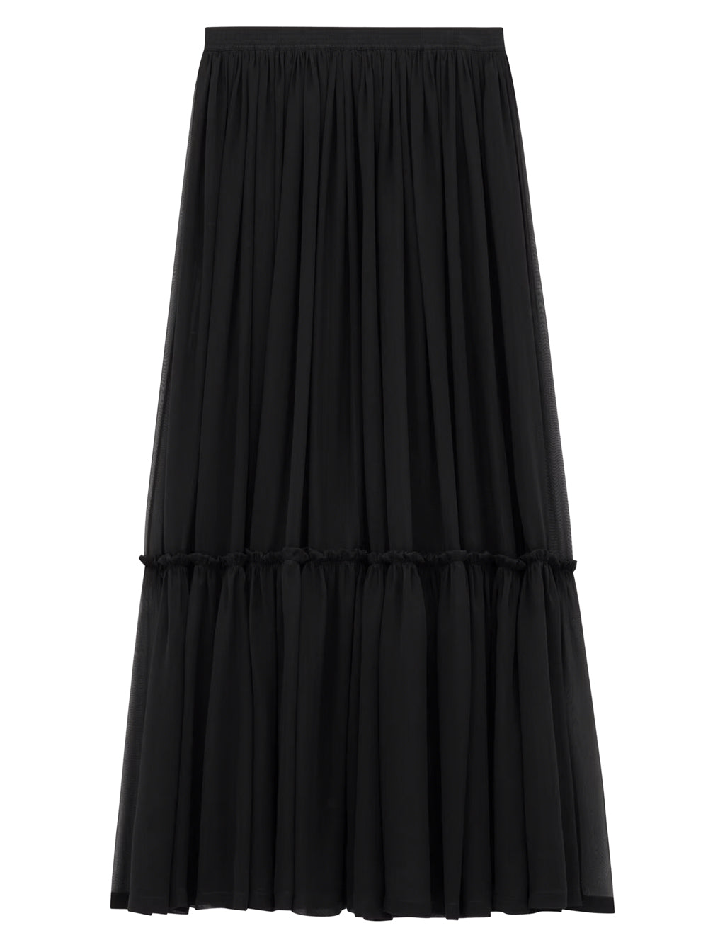 Saint Laurent Women Gonna A Balze In Mussola Di Crêpe Di Seta SAINT LAURENT