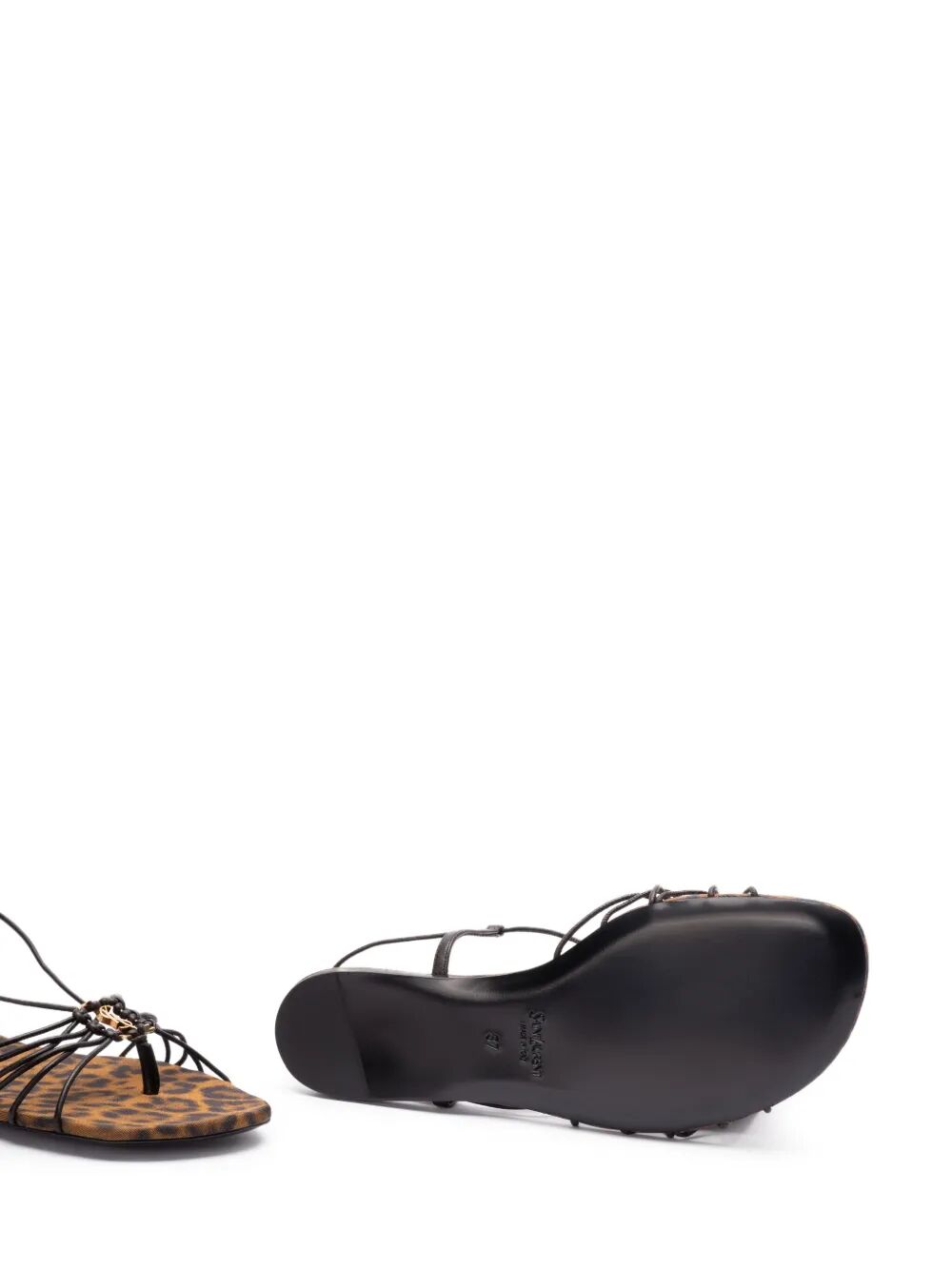 Saint Laurent Women Ankle Strap Babylone Flat Sandals SAINT LAURENT