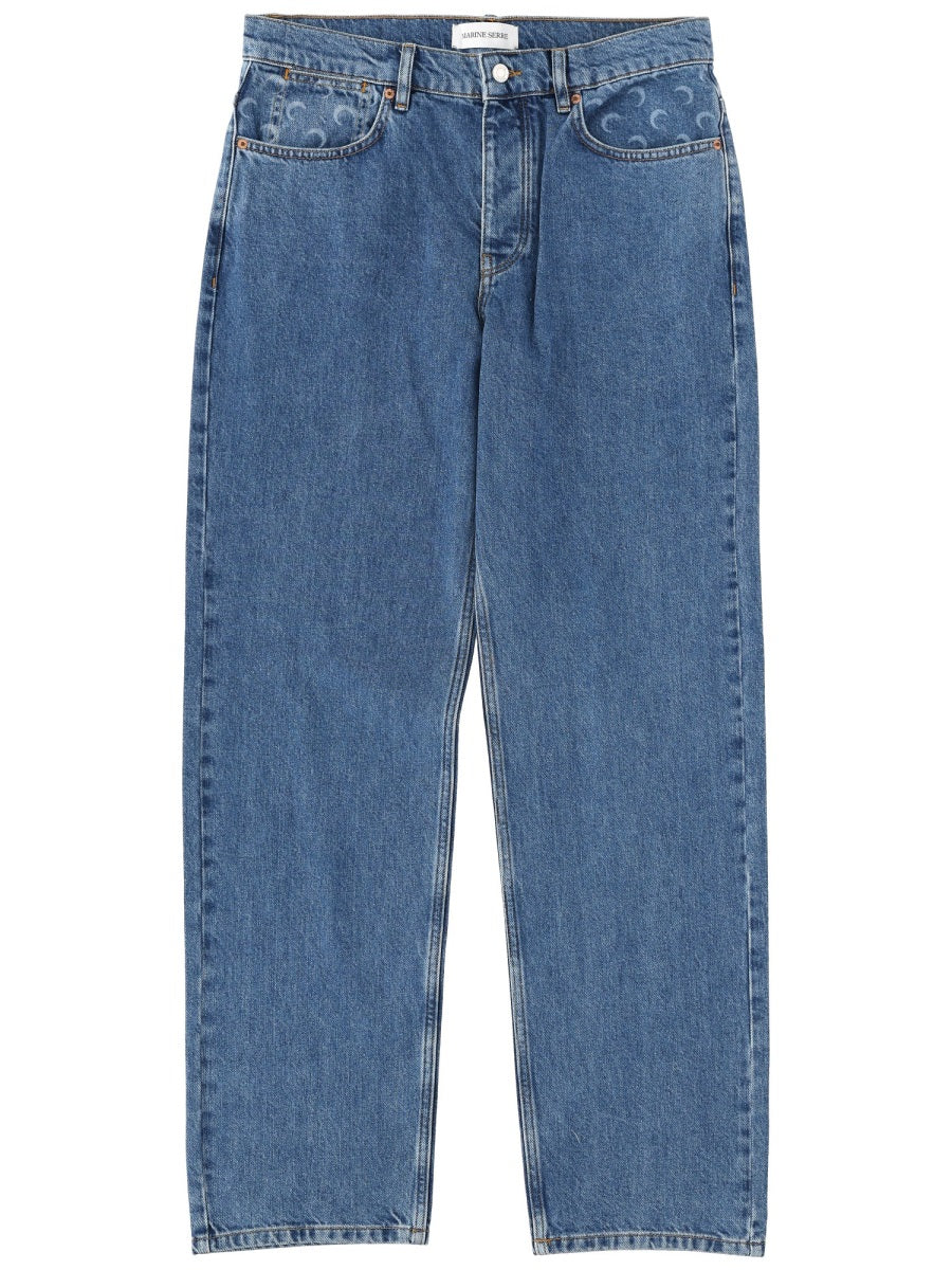 Marine Serre Men "Moon Waxed" Jeans MARINE SERRE