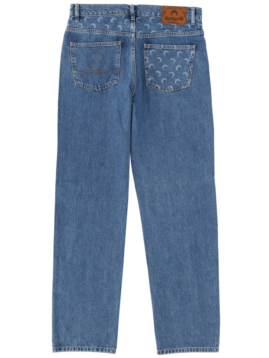 Marine Serre Men "Moon Waxed" Jeans MARINE SERRE
