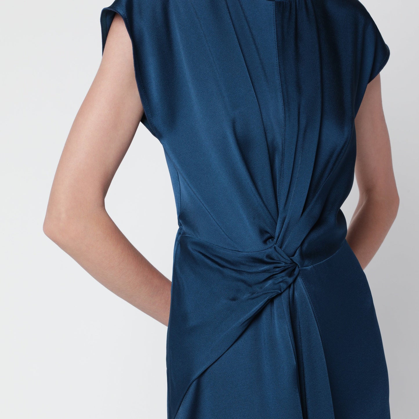 Victoria Beckham Aria Dark Ocean Midi Dress In Satin Crãªpe Women VICTORIA BECKHAM