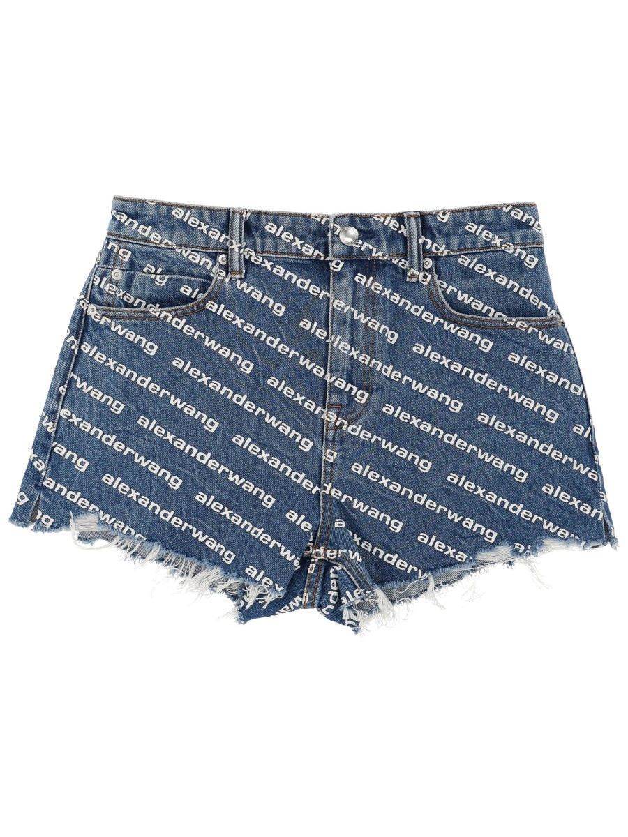 Alexander Wang Women Shorts With All Over Logo ALEXANDER WANG