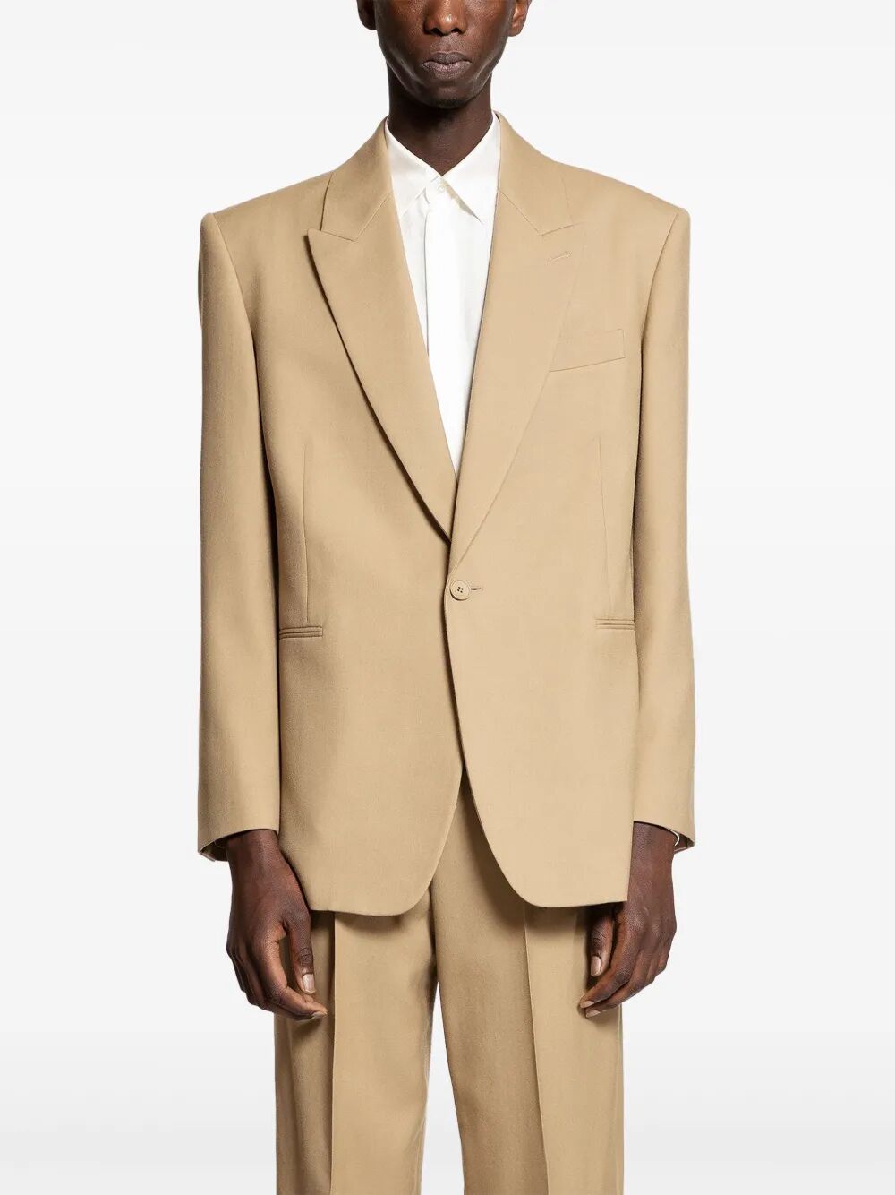 Saint Laurent Men Wool Gabardine Single-Breasted Jacket SAINT LAURENT