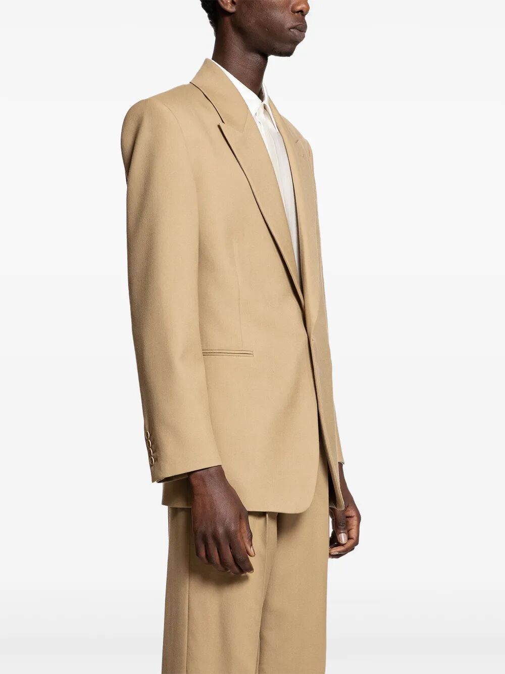 Saint Laurent Men Wool Gabardine Single-Breasted Jacket SAINT LAURENT