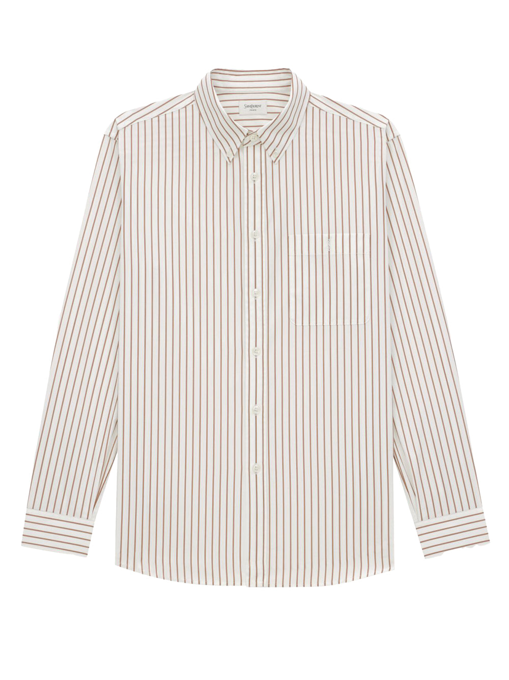 Saint Laurent Men Cassandre Shirt In Striped Cotton Poplin SAINT LAURENT