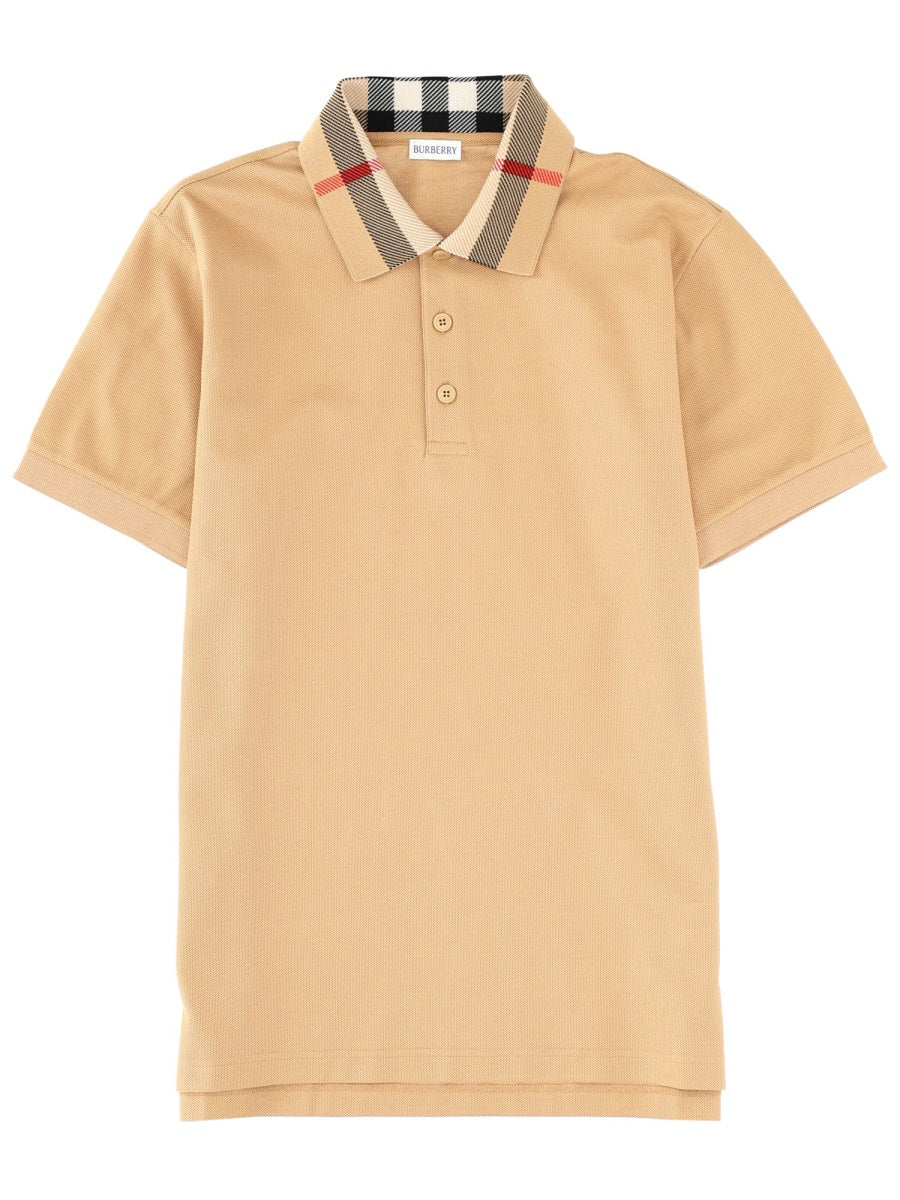 Burberry Men Polo Shirt With "Check" Collar BURBERRY