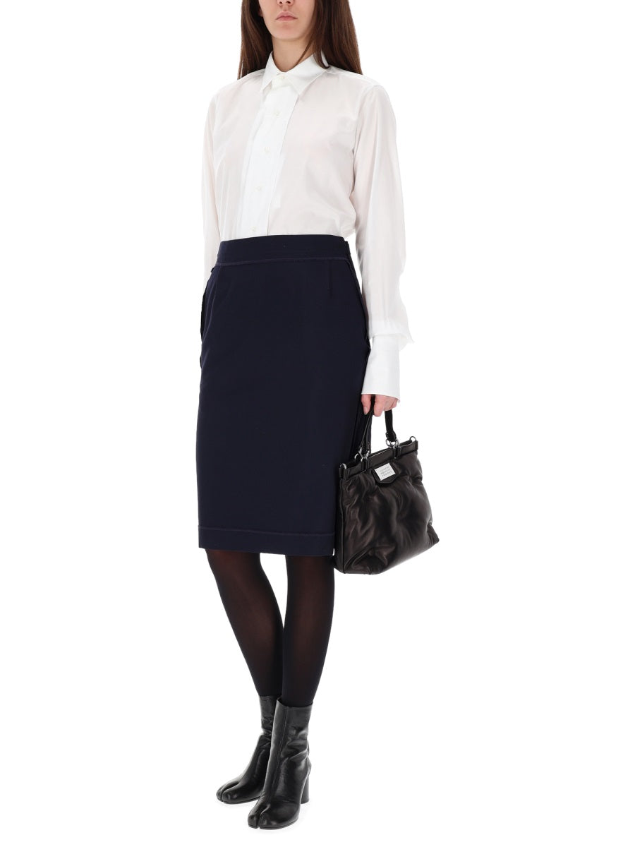 Maison Margiela Women Midi Skirt With Zipper Detail