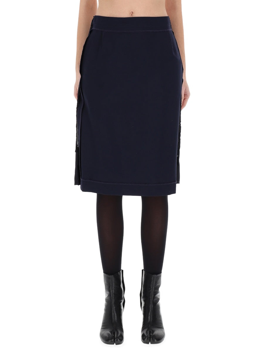 Maison Margiela Women Midi Skirt With Zipper Detail