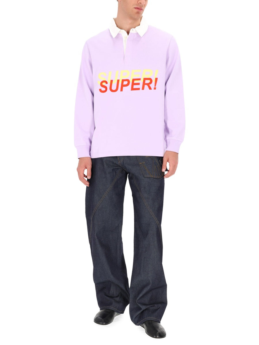 Jw Anderson Men "Super Super" Polo Shirt J.W. ANDERSON