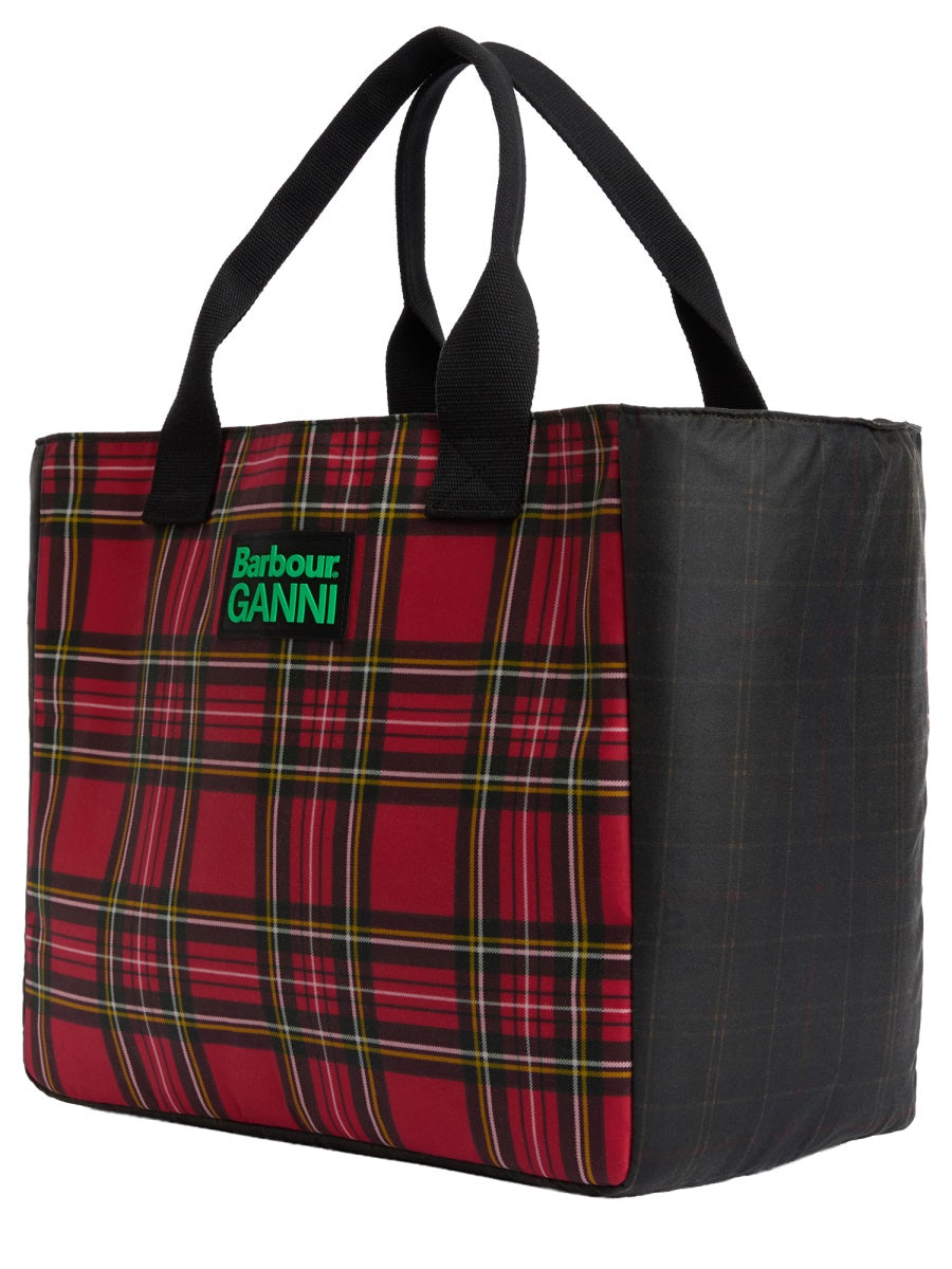 Barbour X Ganni Women Barbour X Ganni Waxed Cotton Tote Bag