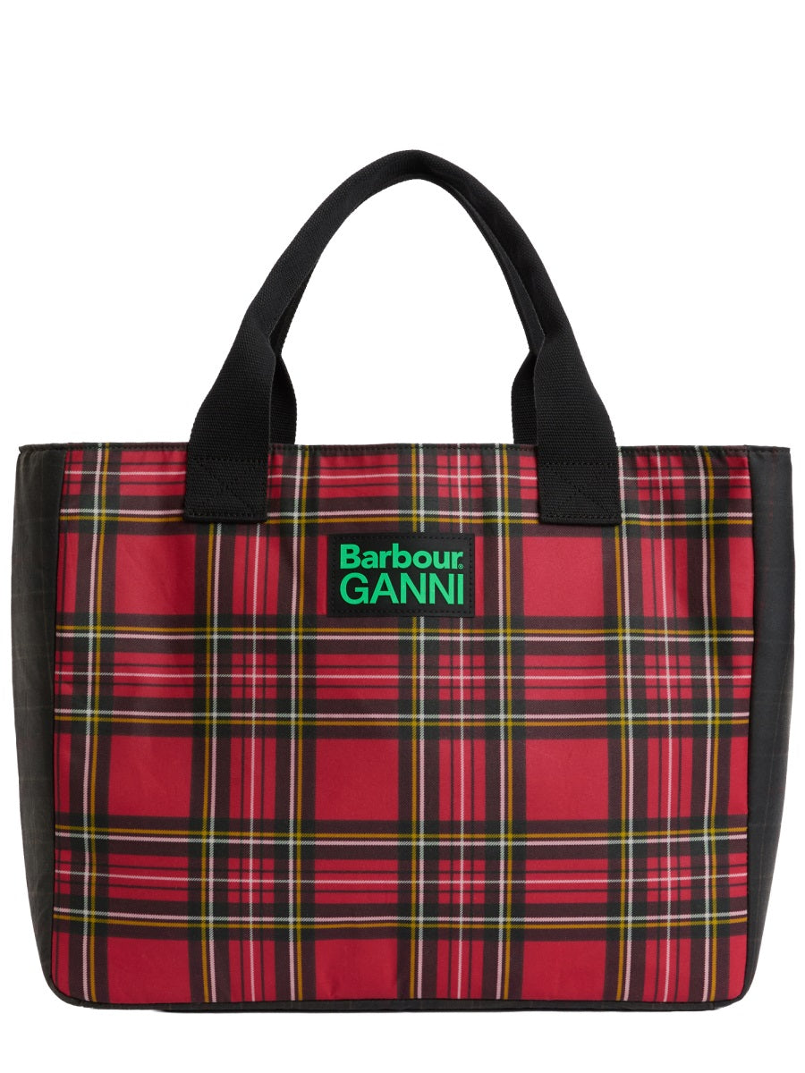 Barbour X Ganni Women Barbour X Ganni Waxed Cotton Tote Bag