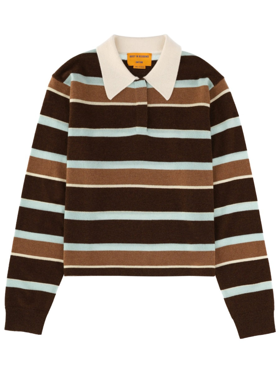 Guest In Residence Women "Cropped Stripe Rugby" Polo Shirt GUEST IN RESIDENCE
