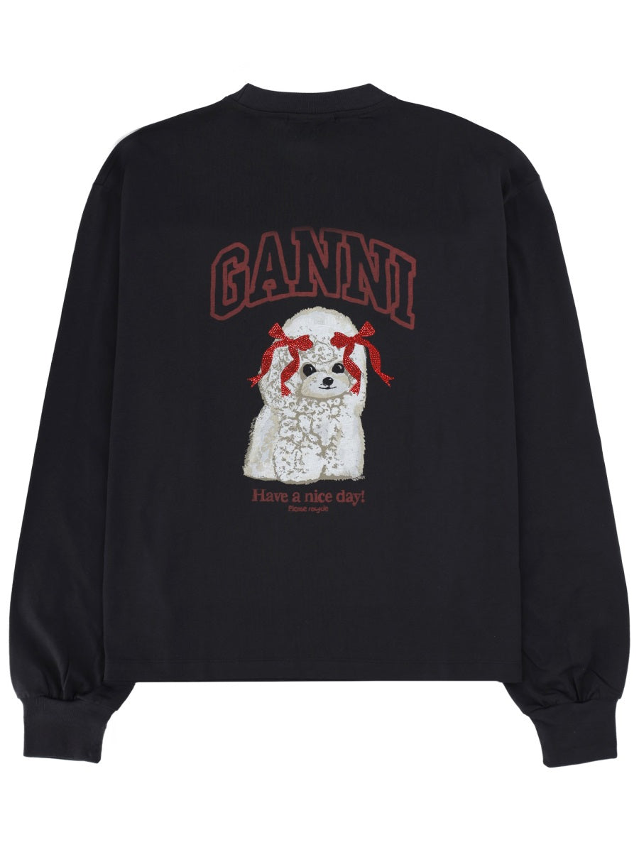 Ganni Women "Grey Poodle" T-Shirt GANNI
