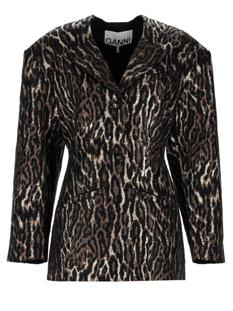 Ganni Women Animal Print Blazer GANNI