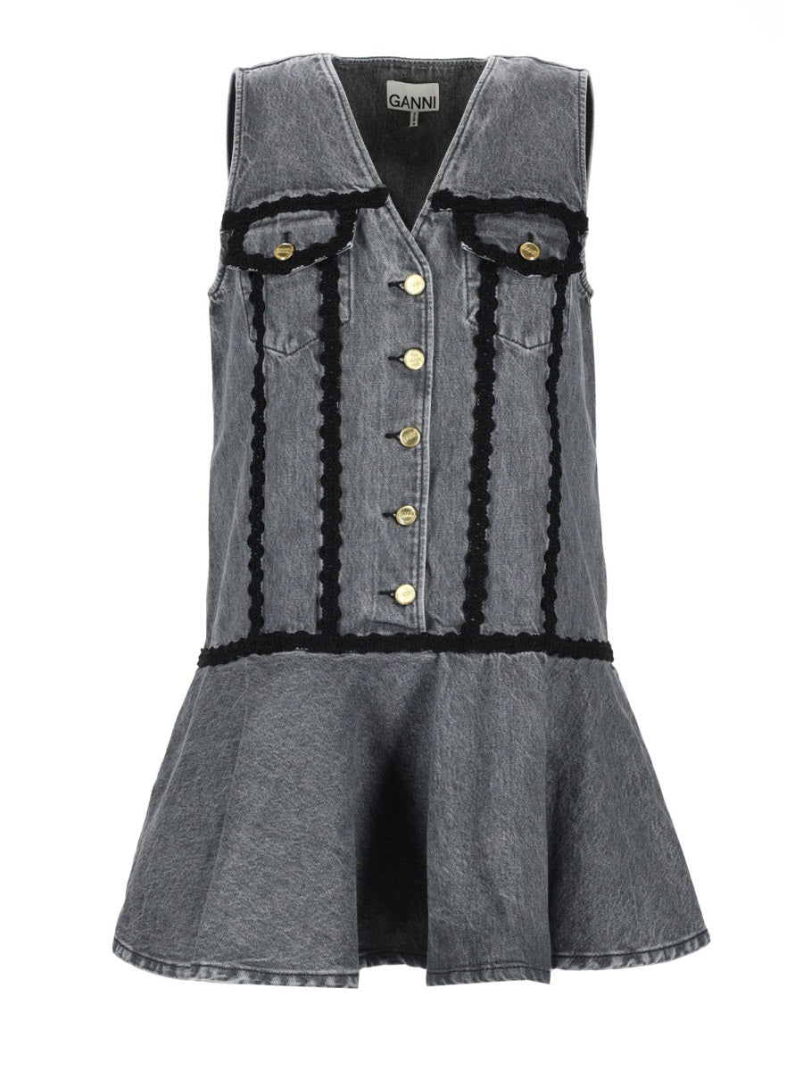 Ganni Women Cotton Mini Dress GANNI