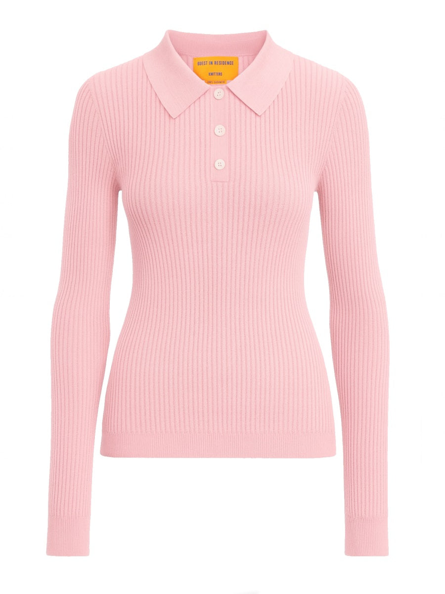 Guest In Residence Women Long Sleeve "Shrunken" Polo Shirt GUEST IN RESIDENCE