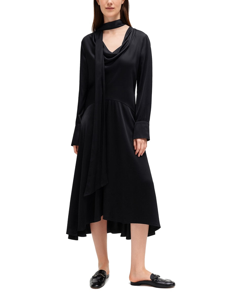 Ganni Women Midi Dress With Scarf GANNI