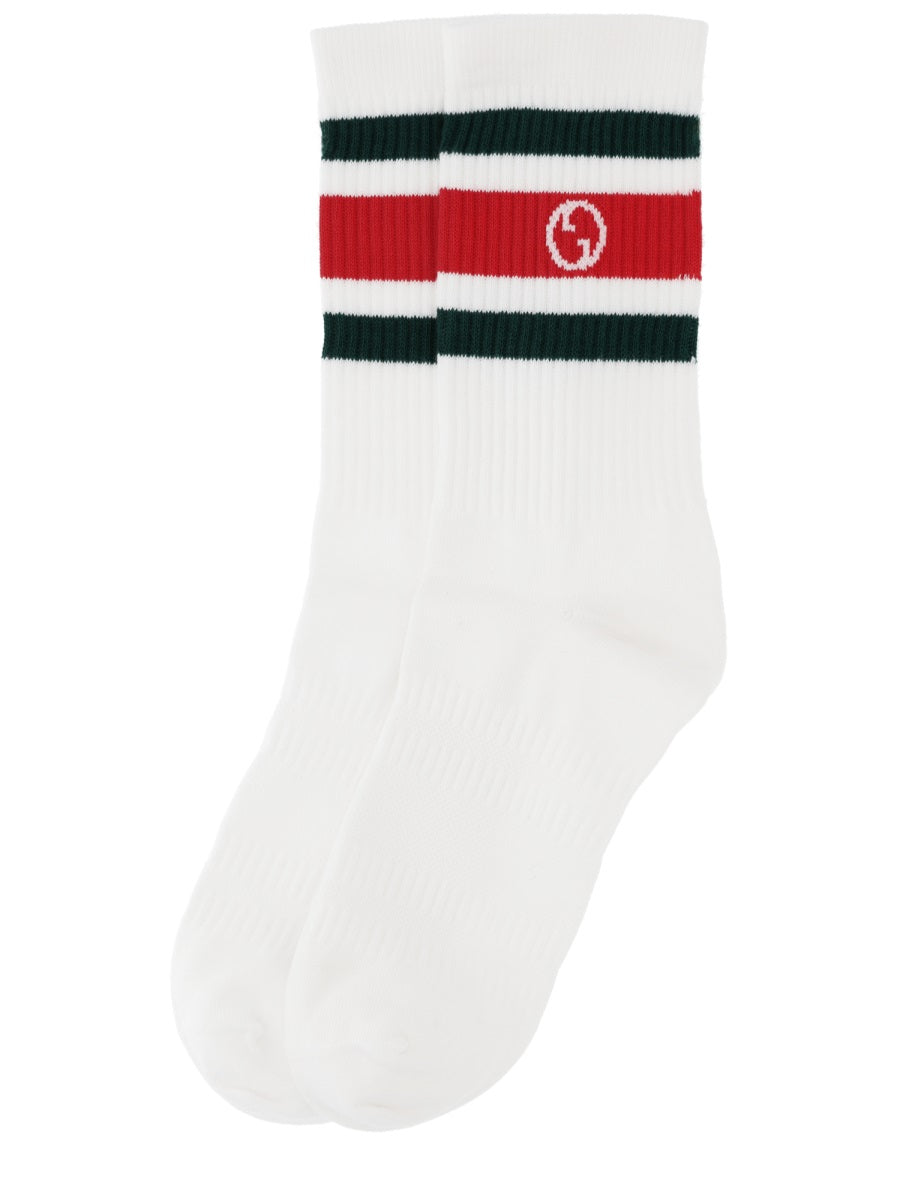 Gucci Men Round Gg Crossover Sock GUCCI