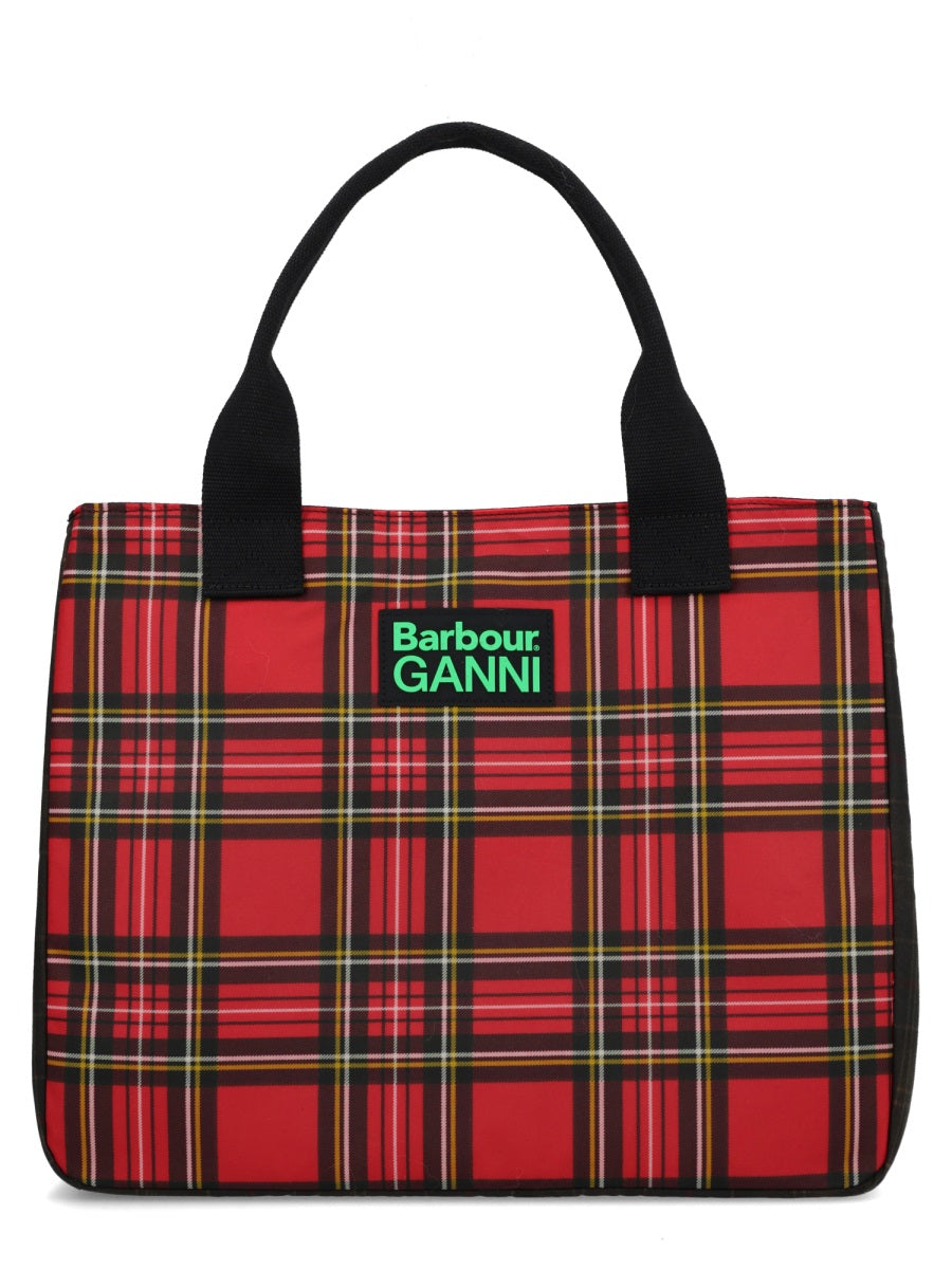 Barbour X Ganni Women Barbour X Ganni Waxed Cotton Tote Bag