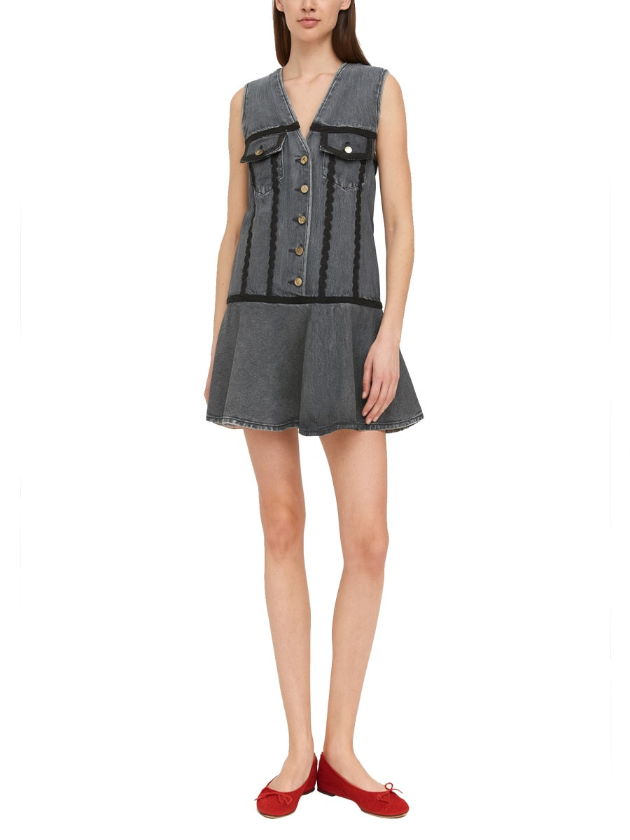 Ganni Women Cotton Mini Dress GANNI