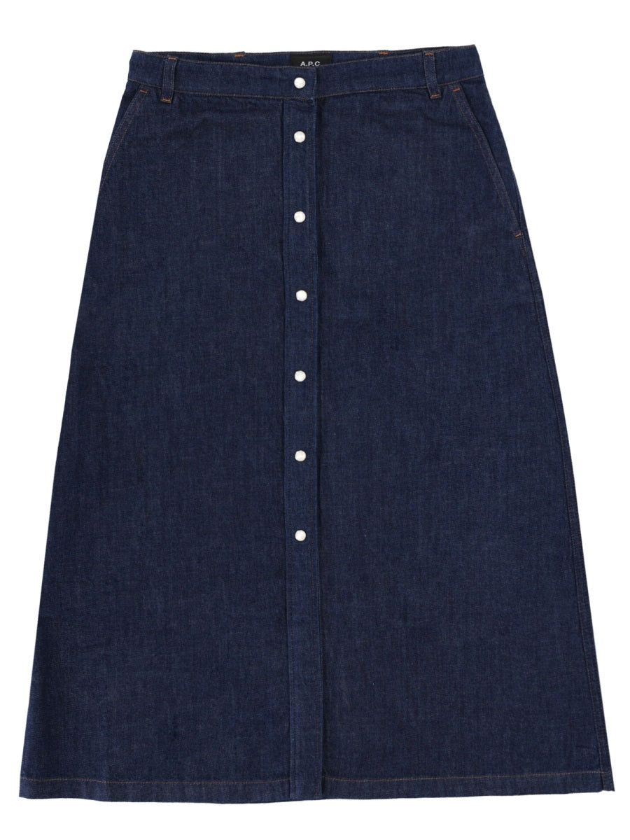 A.P.C. Women Denim Skirt With Buttons A.P.C.