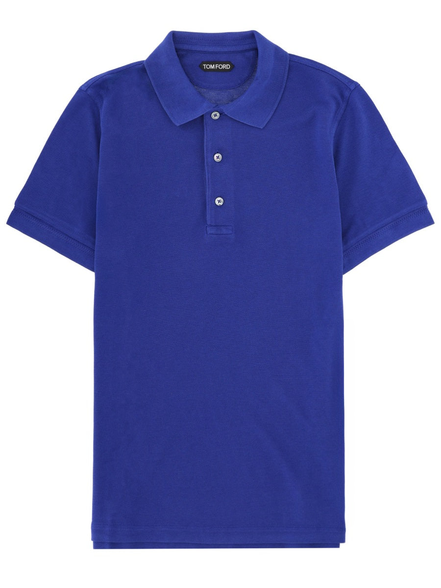Tom Ford Men Lyocell And Cotton Polo Shirt TOM FORD