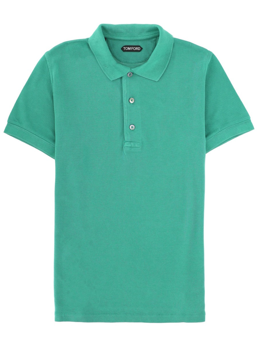 Tom Ford Men Lyocell And Cotton Polo Shirt TOM FORD