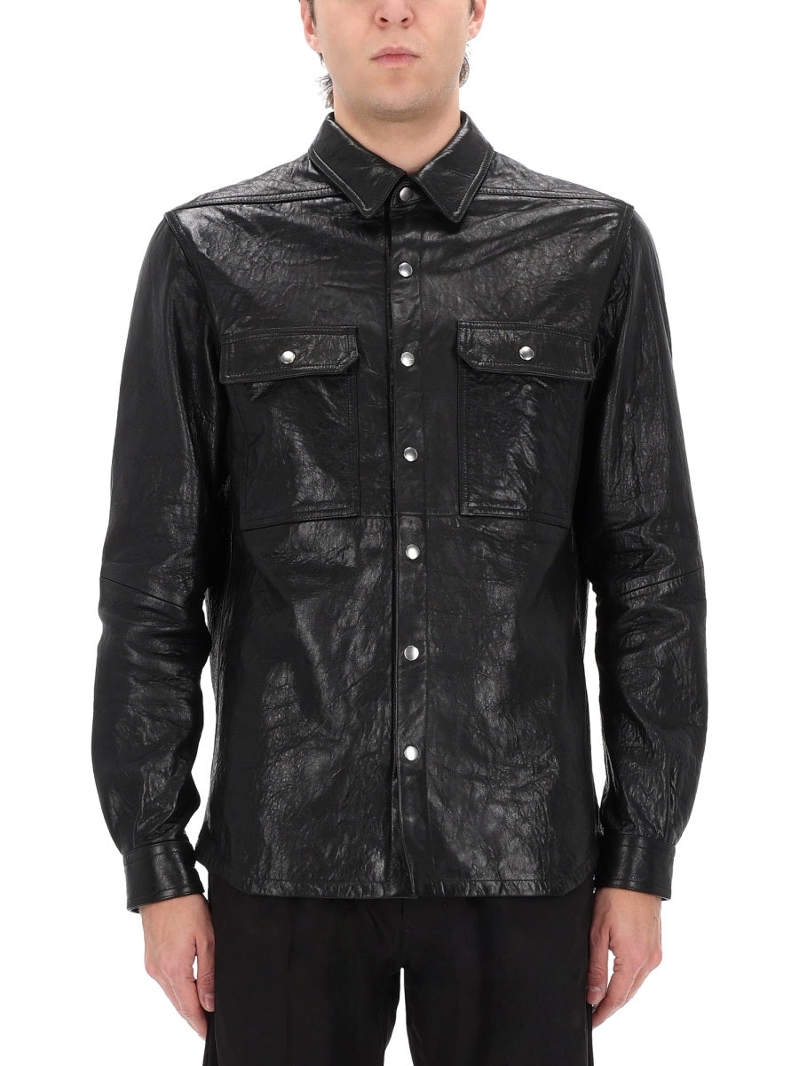 Rick Owens Men Leather Jacket RICK OWENS
