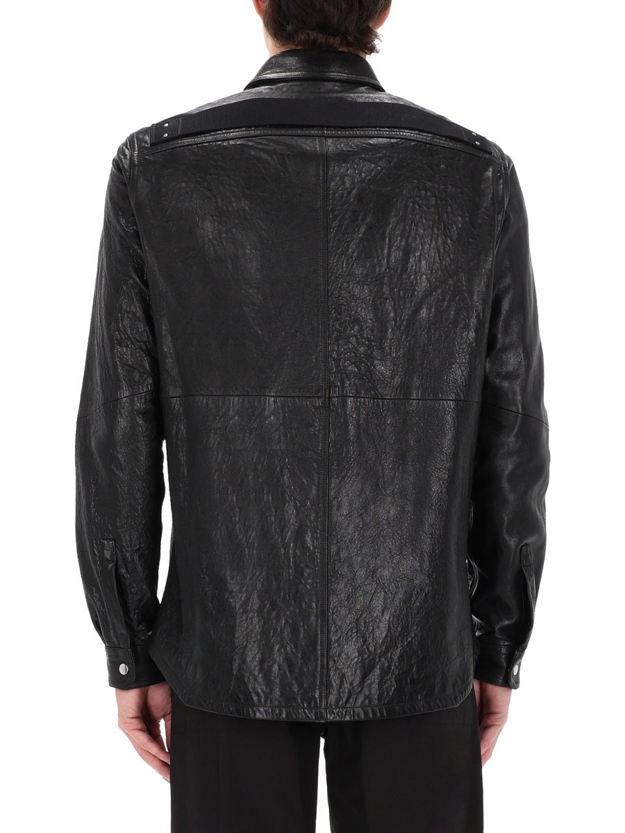 Rick Owens Men Leather Jacket RICK OWENS