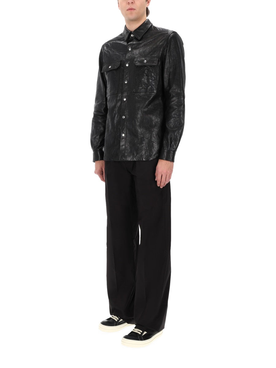 Rick Owens Men Leather Jacket RICK OWENS