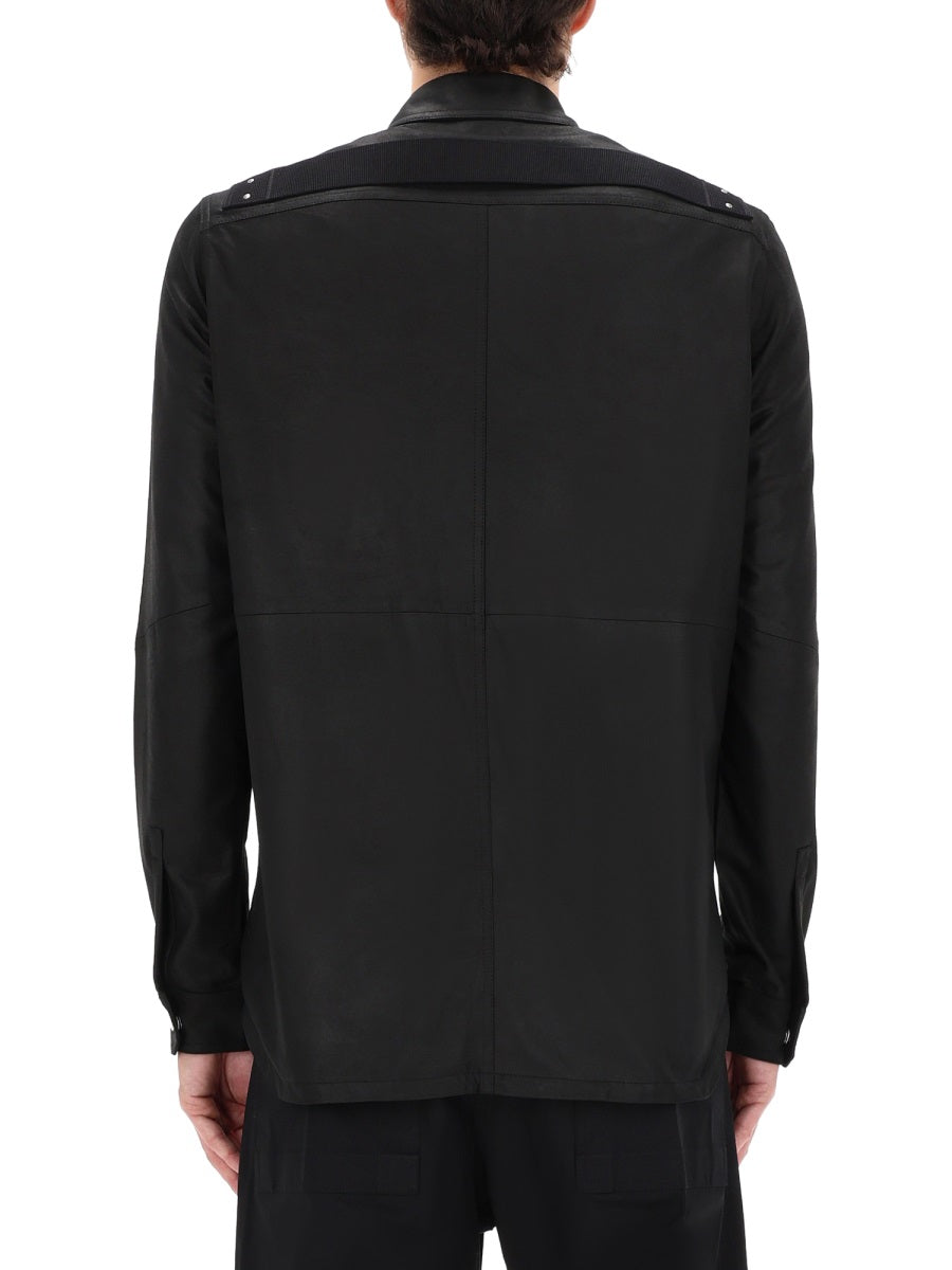 Rick Owens Men Leather Jacket RICK OWENS