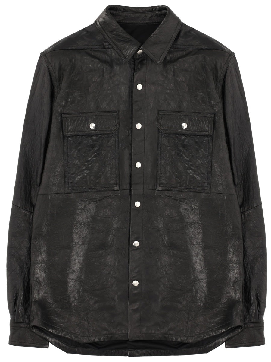 Rick Owens Men Leather Jacket RICK OWENS