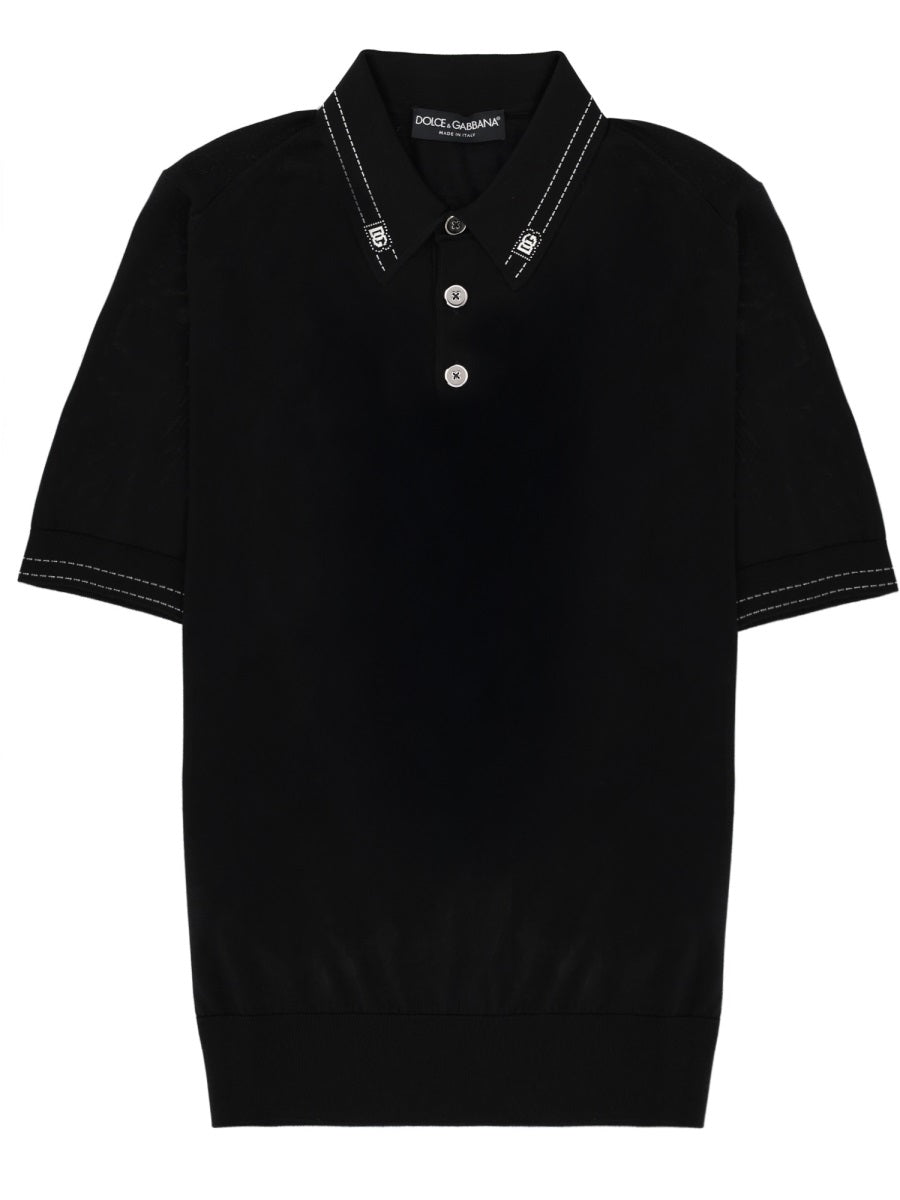 Dolce & Gabbana Men Silk Polo. DOLCE & GABBANA