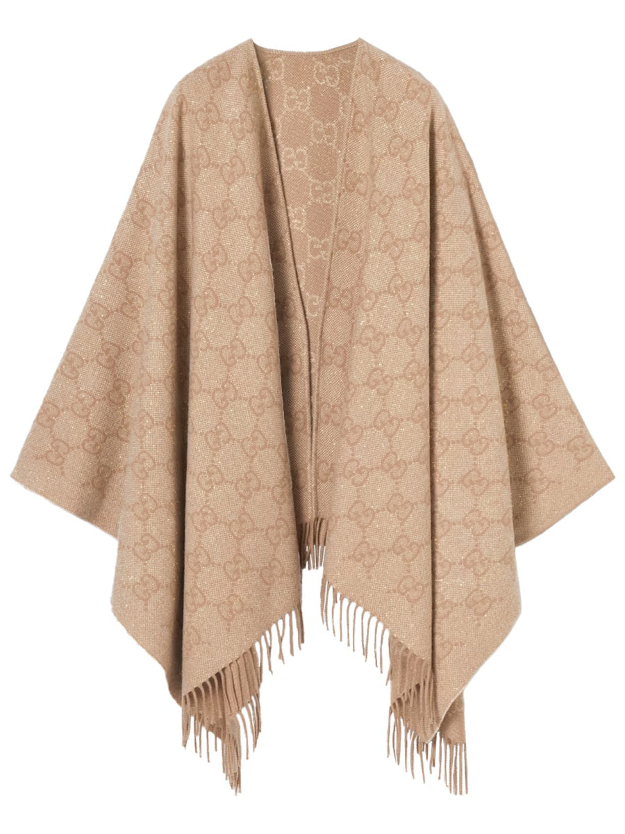 Gucci Women Cashmere Cape Gg GUCCI