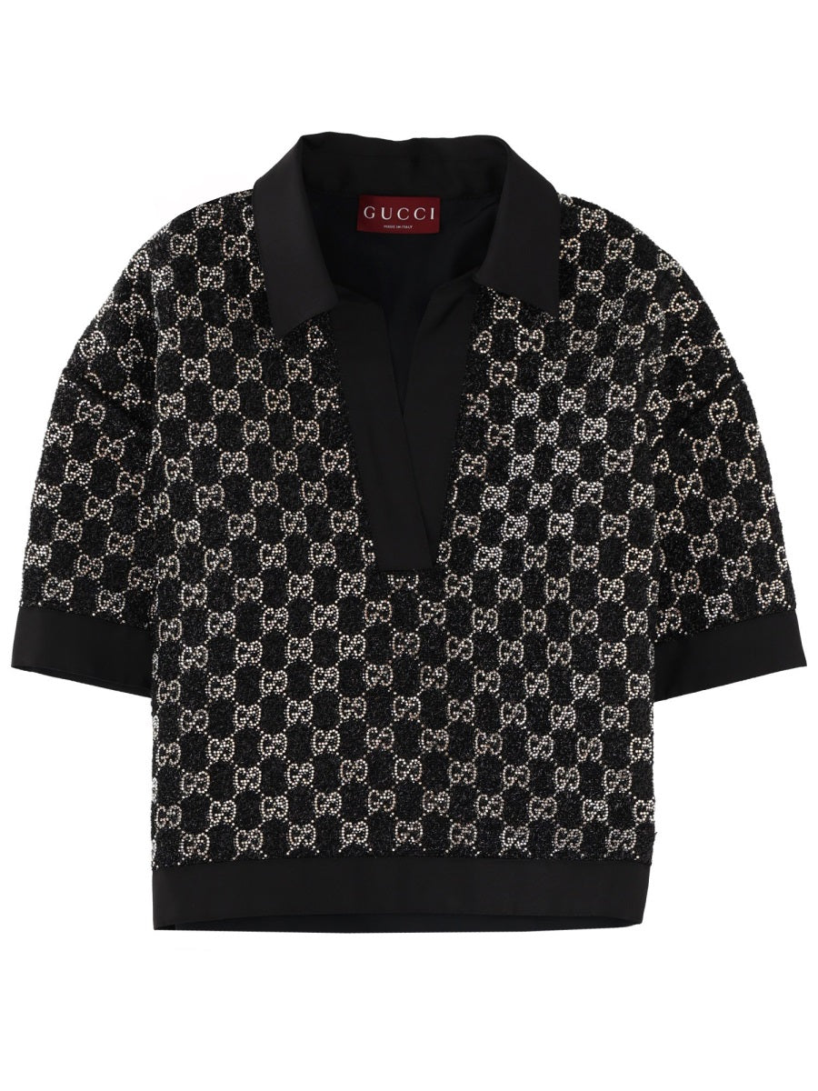 Gucci Women Gg Top With Crystals GUCCI