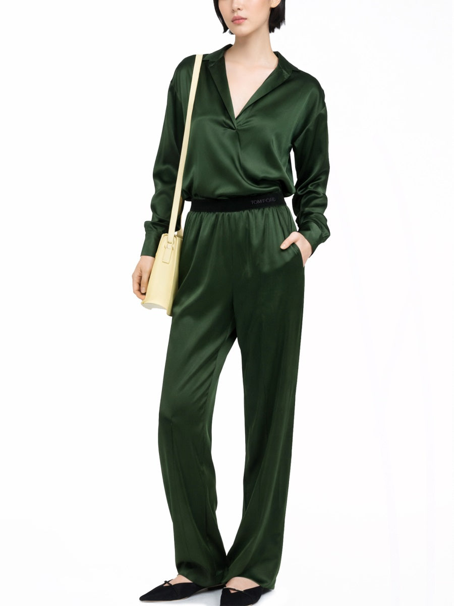 Tom Ford Women Silk Satin Stretch Shirt TOM FORD