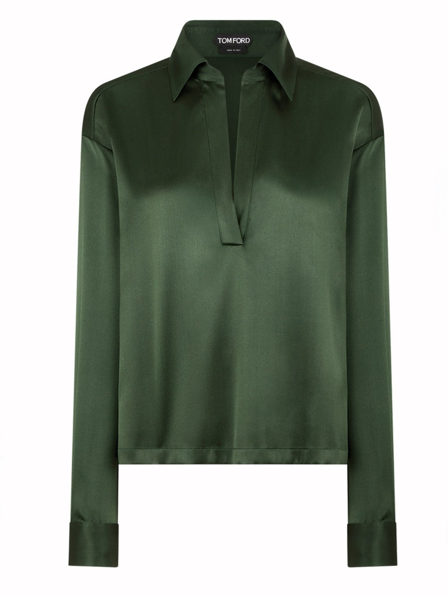 Tom Ford Women Silk Satin Stretch Shirt TOM FORD