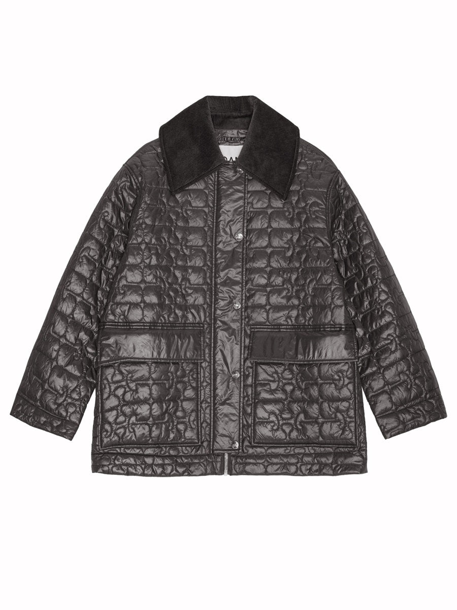Ganni Women Quilted Midi Jacket GANNI