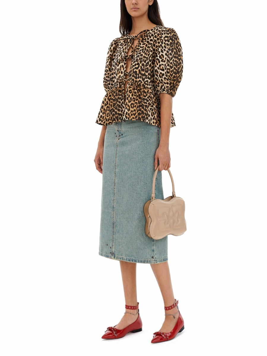 Ganni Women Blouse With "Animalier" Print GANNI