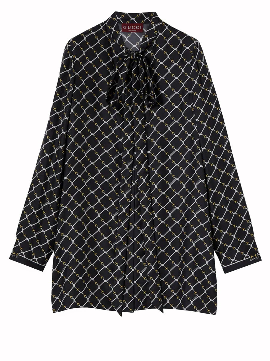 Gucci Women Printed Silk Twill Dress GUCCI